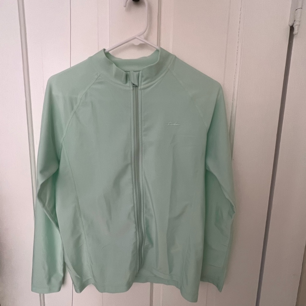 Tsla rashguard zip up mint green size large great condition, worn once: